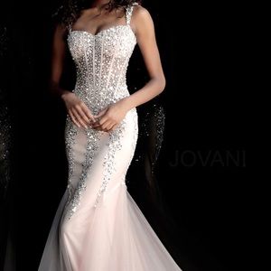 Taupe Silver Embellished Cap Sleeve Prom Dress